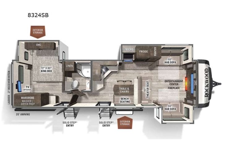 Representative floor plan provided by a trusted RVshare partner.