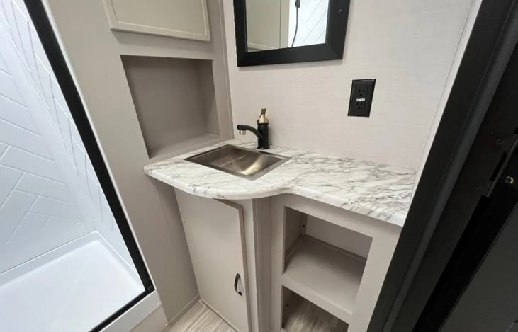 Bathroom sink with storage