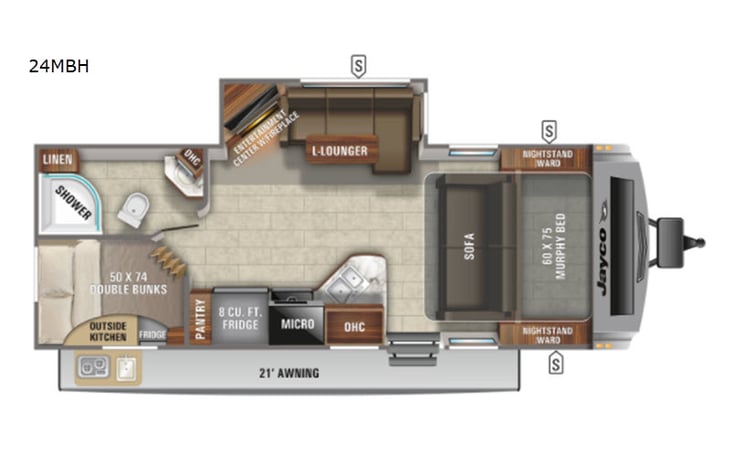 Representative floor plan provided by a trusted RVshare partner.