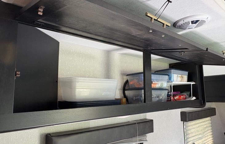 Storeage for your food items as well as some games and other amenities for your use.