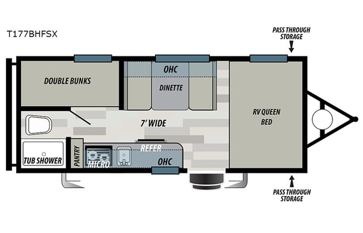 Representative floor plan provided by a trusted RVshare partner.