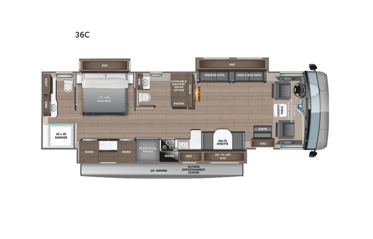 Representative floor plan provided by a trusted RVshare partner.