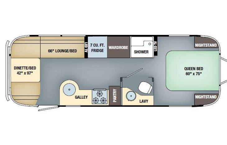 Representative floor plan provided by a trusted RVshare partner.