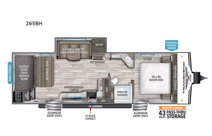 Representative floor plan provided by a trusted RVshare partner.