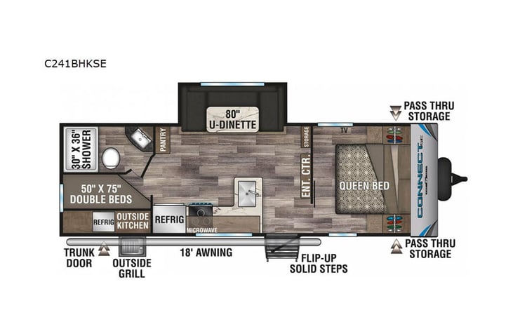 Representative floor plan provided by a trusted RVshare partner.