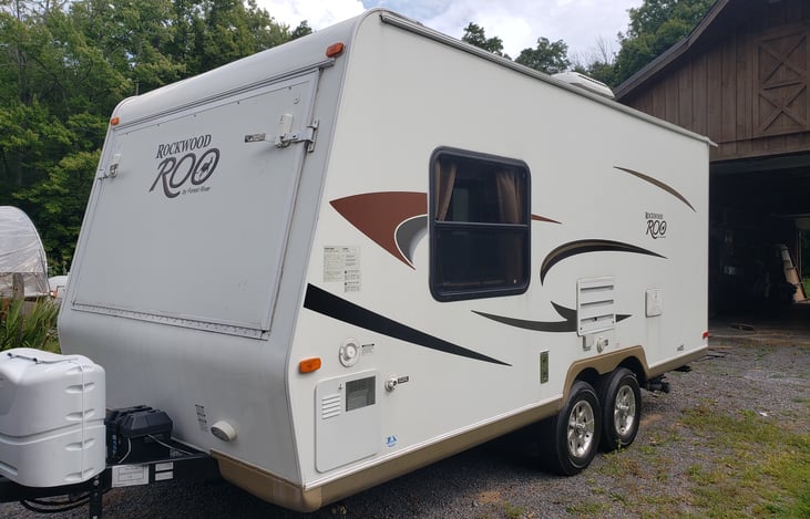 curbside view of camper