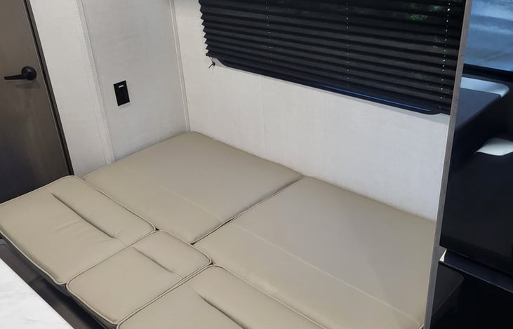 Sofa converted to a bed