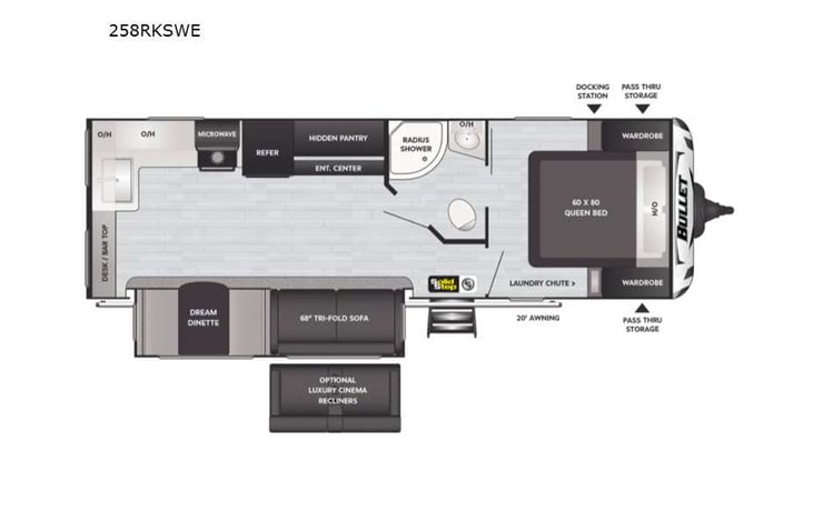 Representative floor plan provided by a trusted RVshare partner.