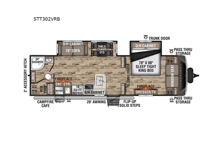 Representative floor plan provided by a trusted RVshare partner.