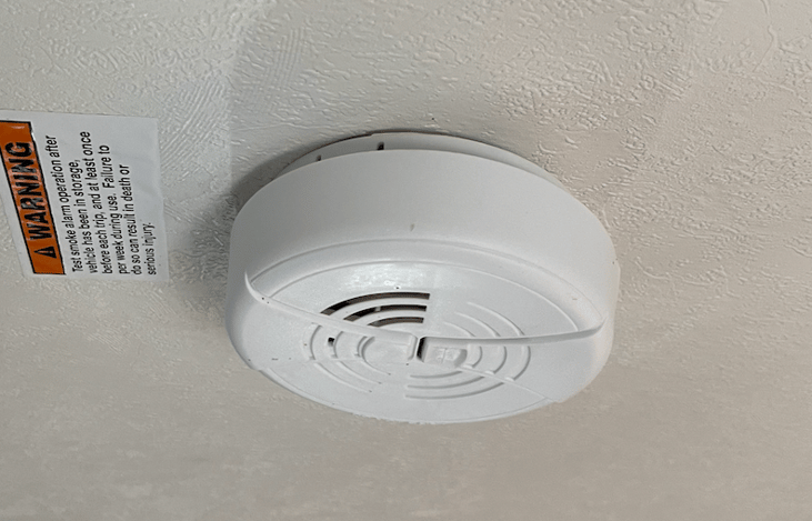 Smoke alarm for safety.