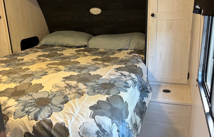 Main bedroom front of camper
