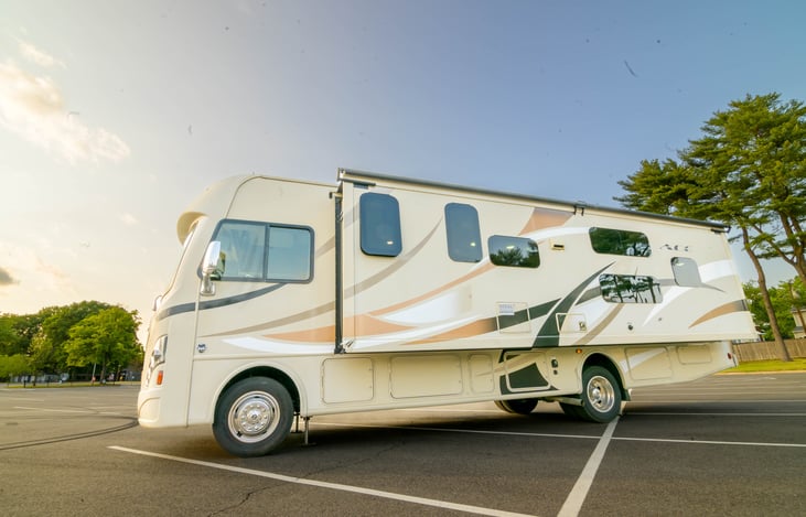 Slide extends driver side part of the house.