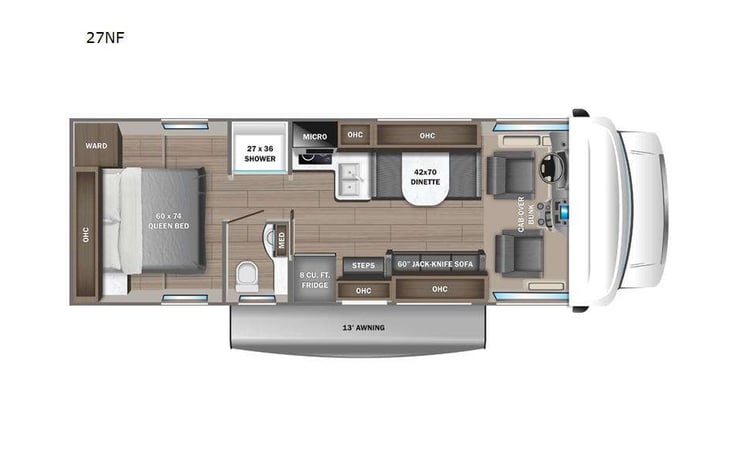 Representative floor plan provided by a trusted RVshare partner.