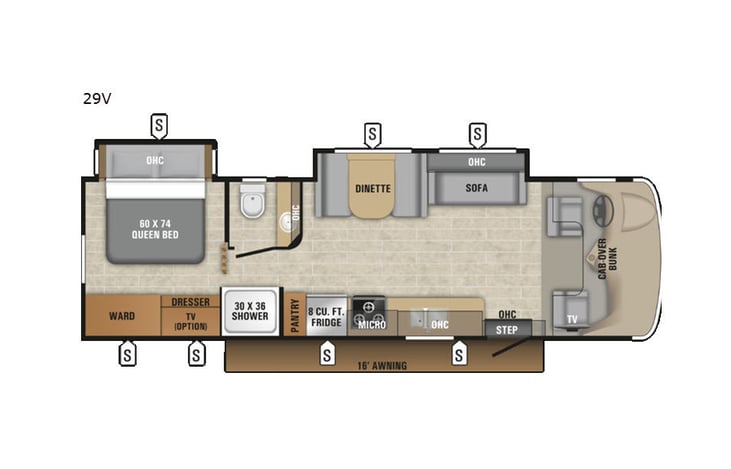Representative floor plan provided by a trusted RVshare partner.