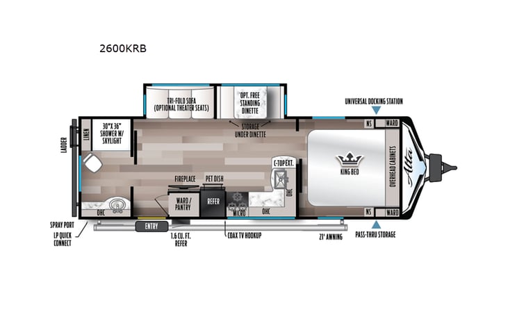 Representative floor plan provided by a trusted RVshare partner.