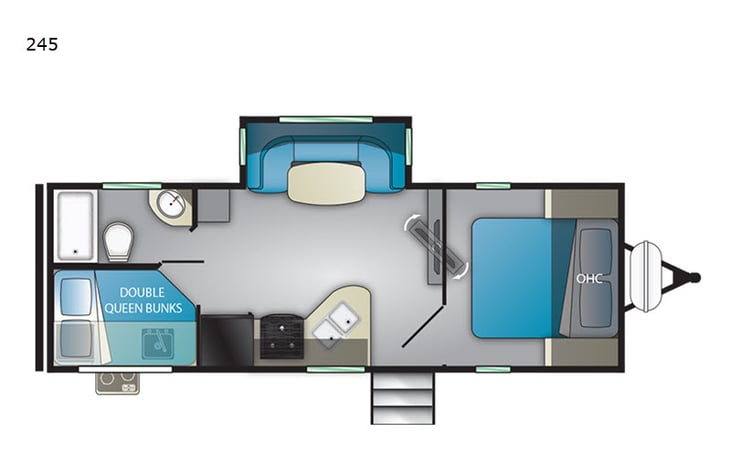 Representative floor plan provided by a trusted RVshare partner.