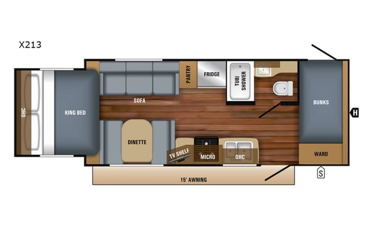 Representative floor plan provided by a trusted RVshare partner.