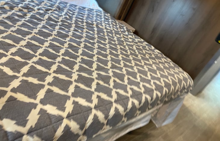 King size bed in master bedroom