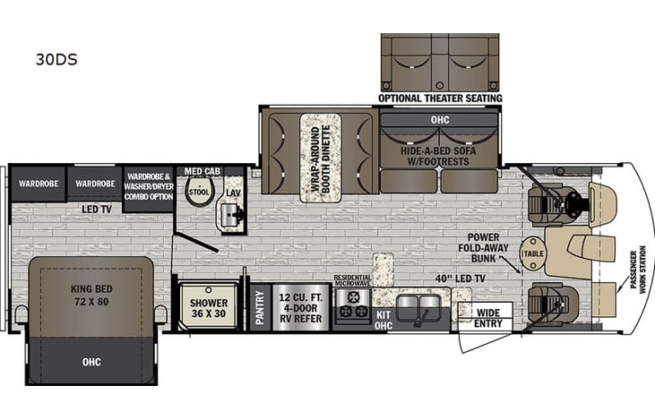 Representative floor plan provided by a trusted RVshare partner.