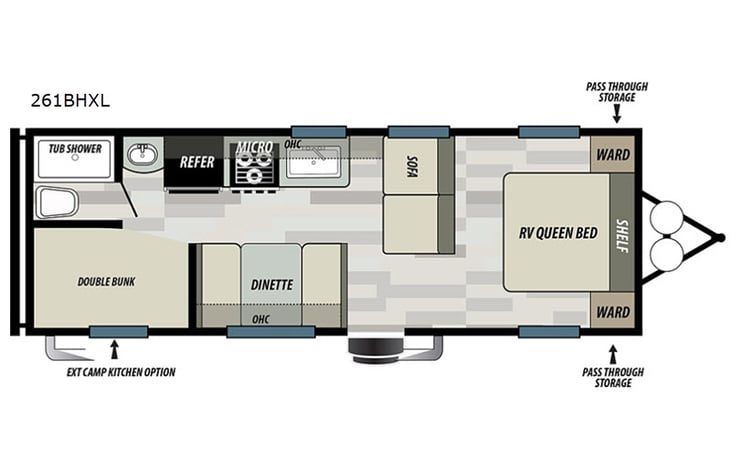 Representative floor plan provided by a trusted RVshare partner.