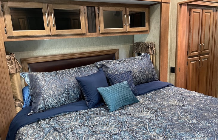 King Bed in master with slide.