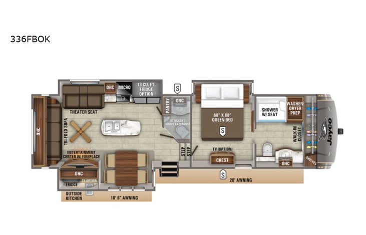Representative floor plan provided by a trusted RVshare partner.