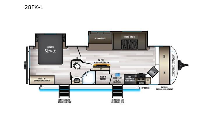 Representative floor plan provided by a trusted RVshare partner.