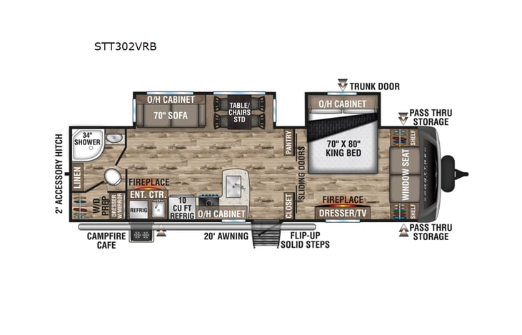 Representative floor plan provided by a trusted RVshare partner.