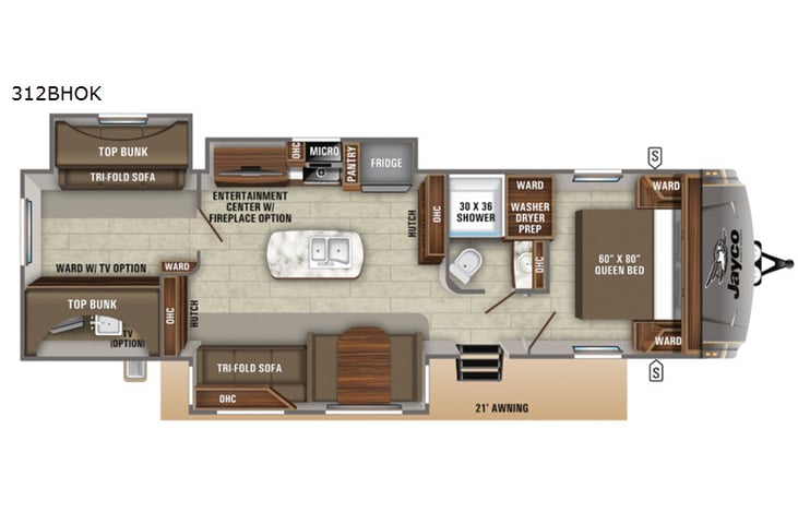 Representative floor plan provided by a trusted RVshare partner.