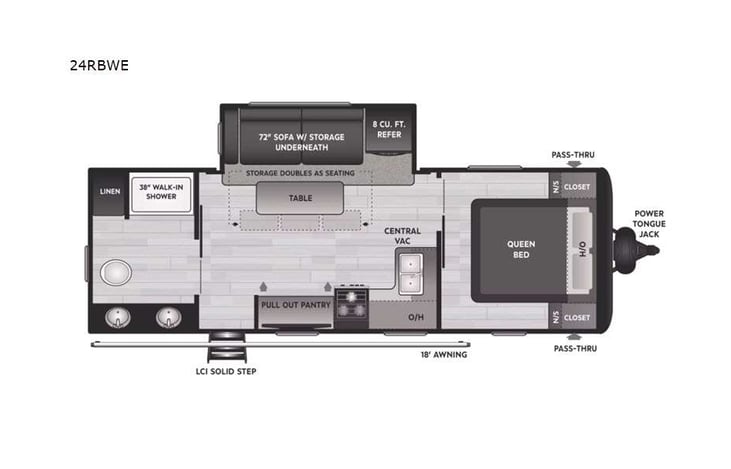 Representative floor plan provided by a trusted RVshare partner.