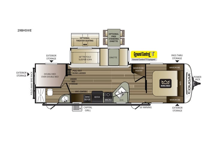 Representative floor plan provided by a trusted RVshare partner.