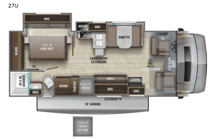 Representative floor plan provided by a trusted RVshare partner.