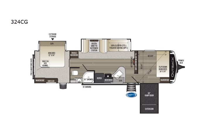 Representative floor plan provided by a trusted RVshare partner.