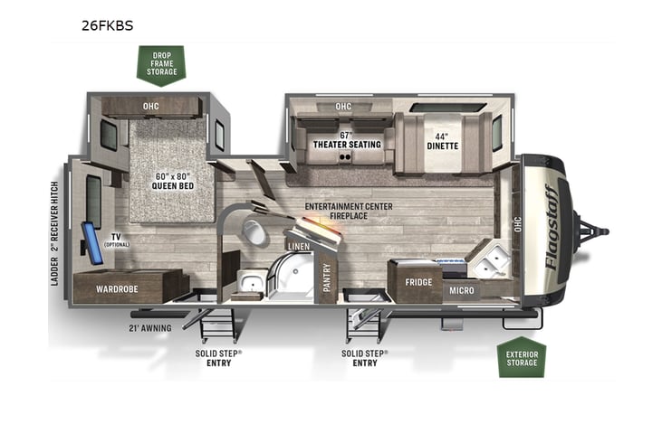 Representative floor plan provided by a trusted RVshare partner.
