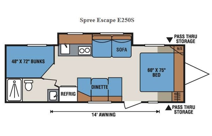 Representative floor plan provided by a trusted RVshare partner.