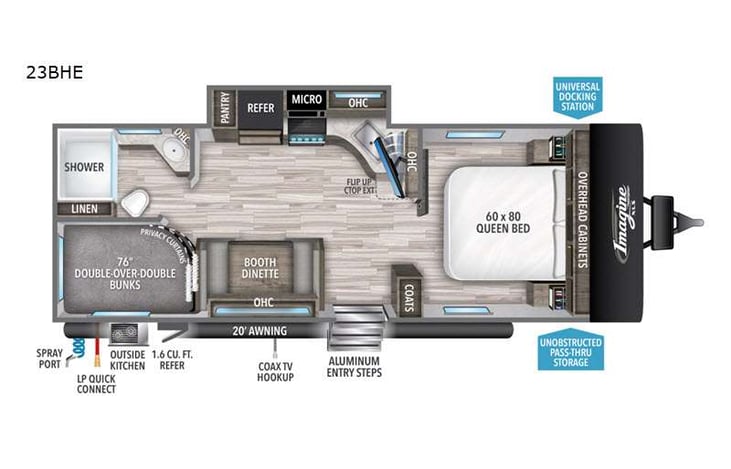 Representative floor plan provided by a trusted RVshare partner.