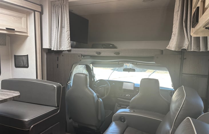 Queen over the cab bed.