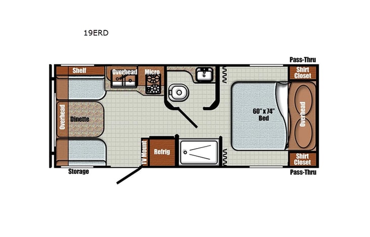 Representative floor plan provided by a trusted RVshare partner.