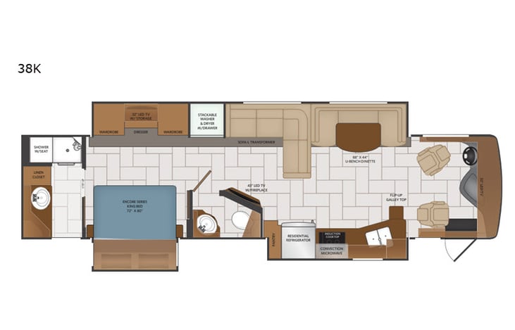 Representative floor plan provided by a trusted RVshare partner.