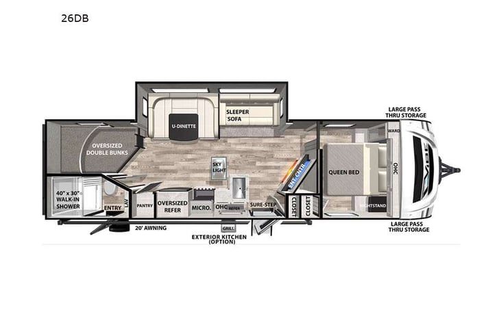 Representative floor plan provided by a trusted RVshare partner.