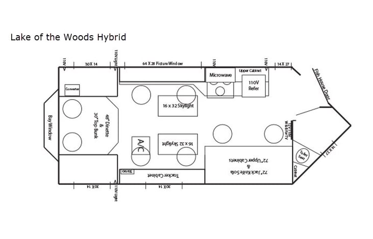 Representative floor plan provided by a trusted RVshare partner.