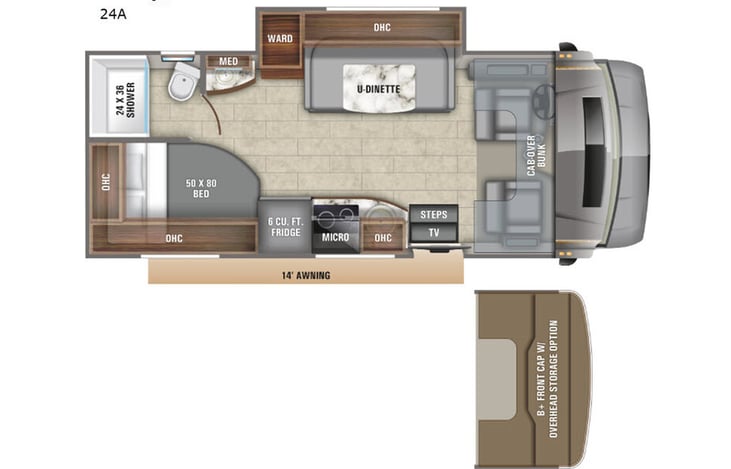 Representative floor plan provided by a trusted RVshare partner.
