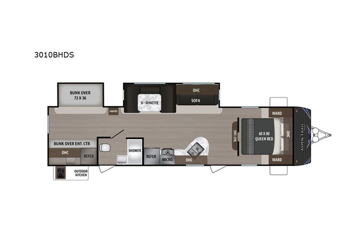 Representative floor plan provided by a trusted RVshare partner.