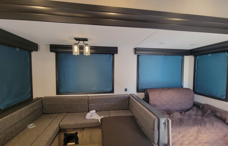 Dinette and couch in slide