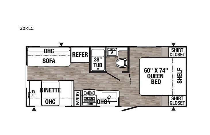 Representative floor plan provided by a trusted RVshare partner.