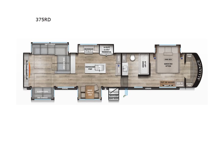 Representative floor plan provided by a trusted RVshare partner.
