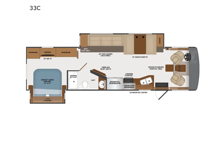 Representative floor plan provided by a trusted RVshare partner.