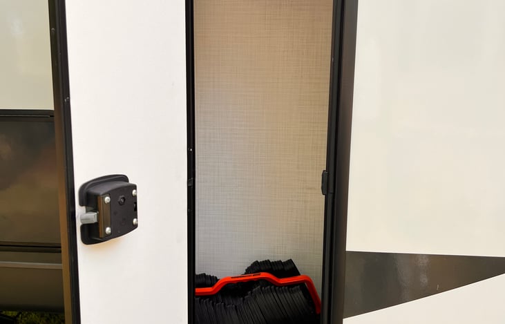 20' Sewer hose support, hose wrenches, and gloves.