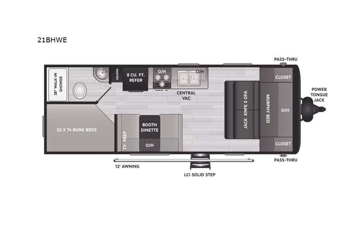 Representative floor plan provided by a trusted RVshare partner.