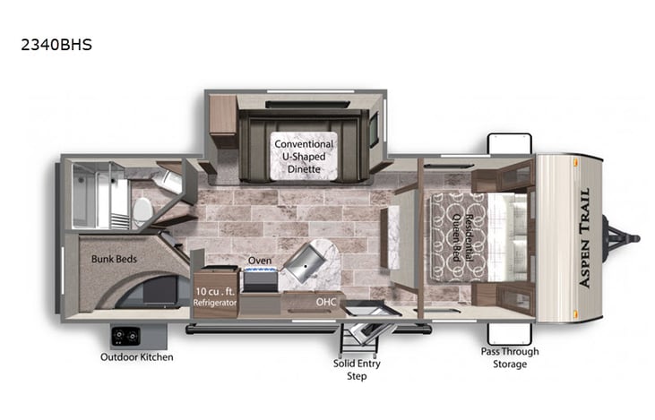 Representative floor plan provided by a trusted RVshare partner.